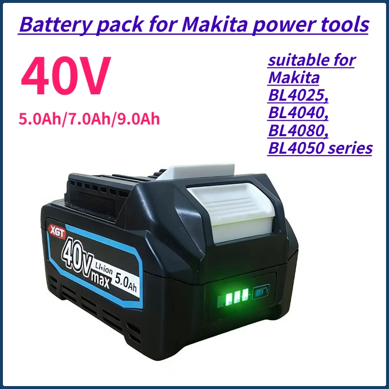 

Suitable for Makita Makita power tool battery lithium-ion rechargeable battery pack 40V 5.0Ah/9.0Ah for Makita BL4025 BL4040