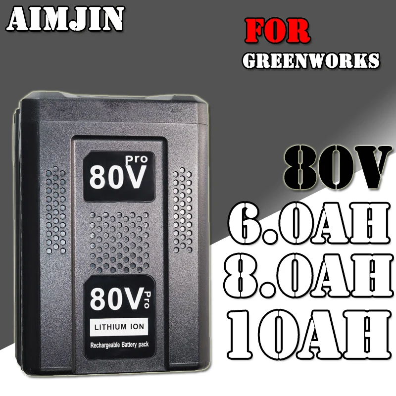 

80V 6000mAH High-quality Replacement Battery for Greenworks Max Lithium Ion Battery GBA80200 GBA80250 GBA80400 GBA80500