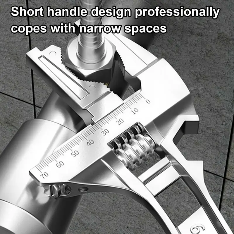 Bathroom Wrench Aluminum Alloy Wrench Big Opening And Toothed Anti-skid Duals-purpose For Maintaining Bathroom Facilities