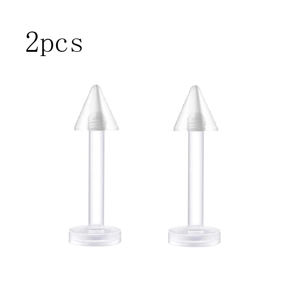 2pcs Clear Bioflex Nose Rings Belly Rings