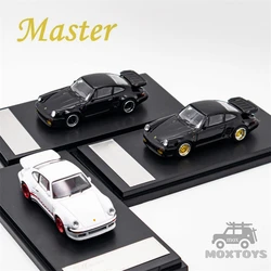 Master 1:64 911 930 Turbo Black Birdblack openable hood ver Diecast Model Car