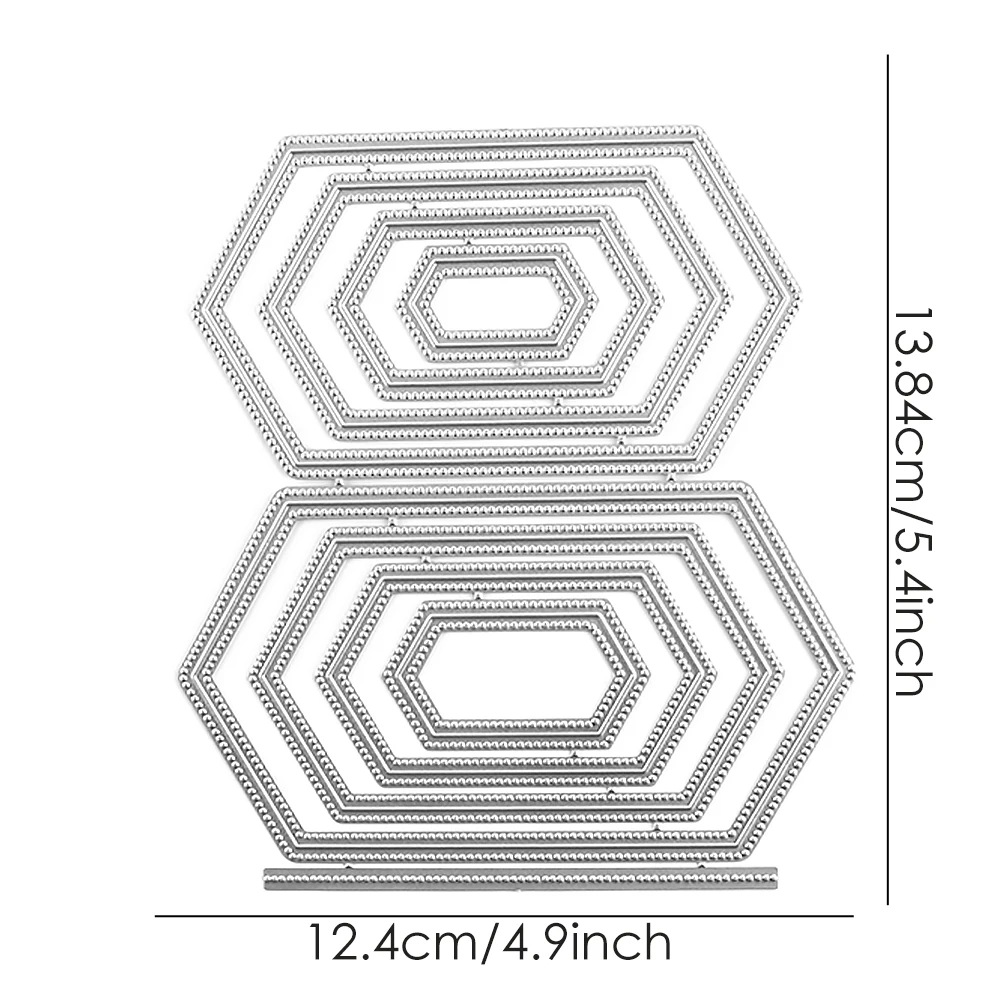 쌓아올린 육각형 금속 절단 다이 세트, DIY 공예 스크랩북 용품, 사진 앨범 장식 종이 다이 컷 카드 제작