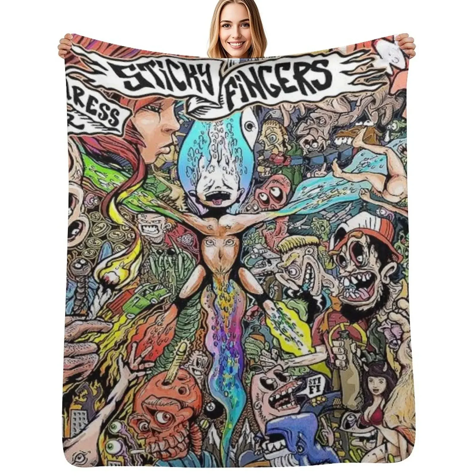 

Sticky Fingers caress your soul Throw Blanket cosplay anime Sofas Soft Blanket