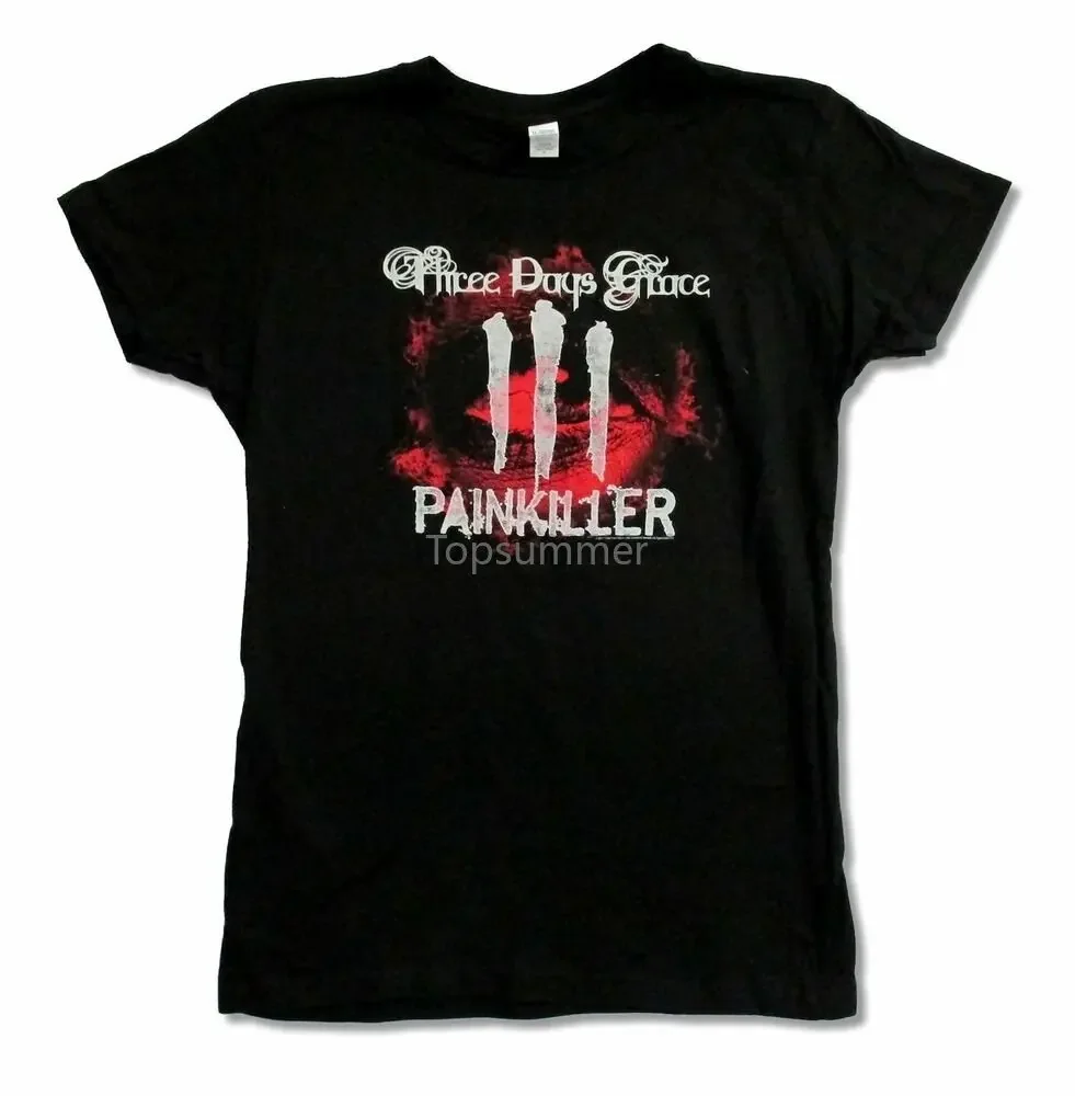 

Three Days Grace Pain Killer Girls Juniors Black T Shirt New Band Merch