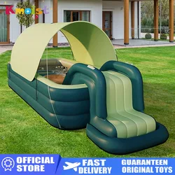 Piscina inflable de PVC para niños y adultos, piscina grande con toboganes de agua, portátil, con tiendas, 2,1/2,6/3M