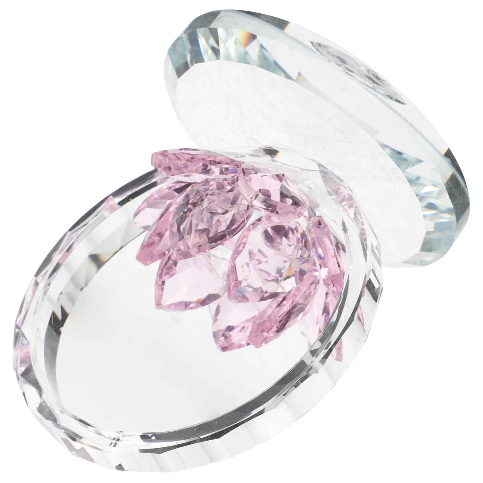 

Crystal Lotus Flower Ornament Elegant Simulation Floral Centerpiece Decorative Paperweight for Home Office Lotus Decoration