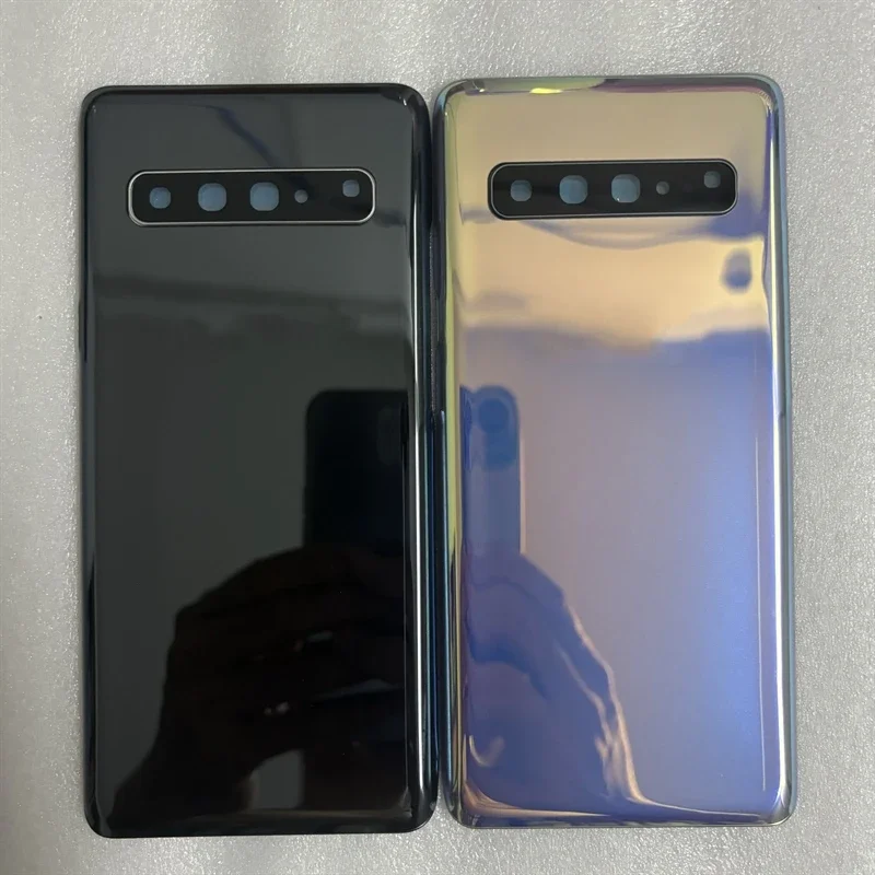 1szt do Samsung Galaxy S10 5G SM-G977B g977f tylna pokrywa baterii tylne drzwi 3D szklany panel obudowa obudowa obiektyw aparatu wymień