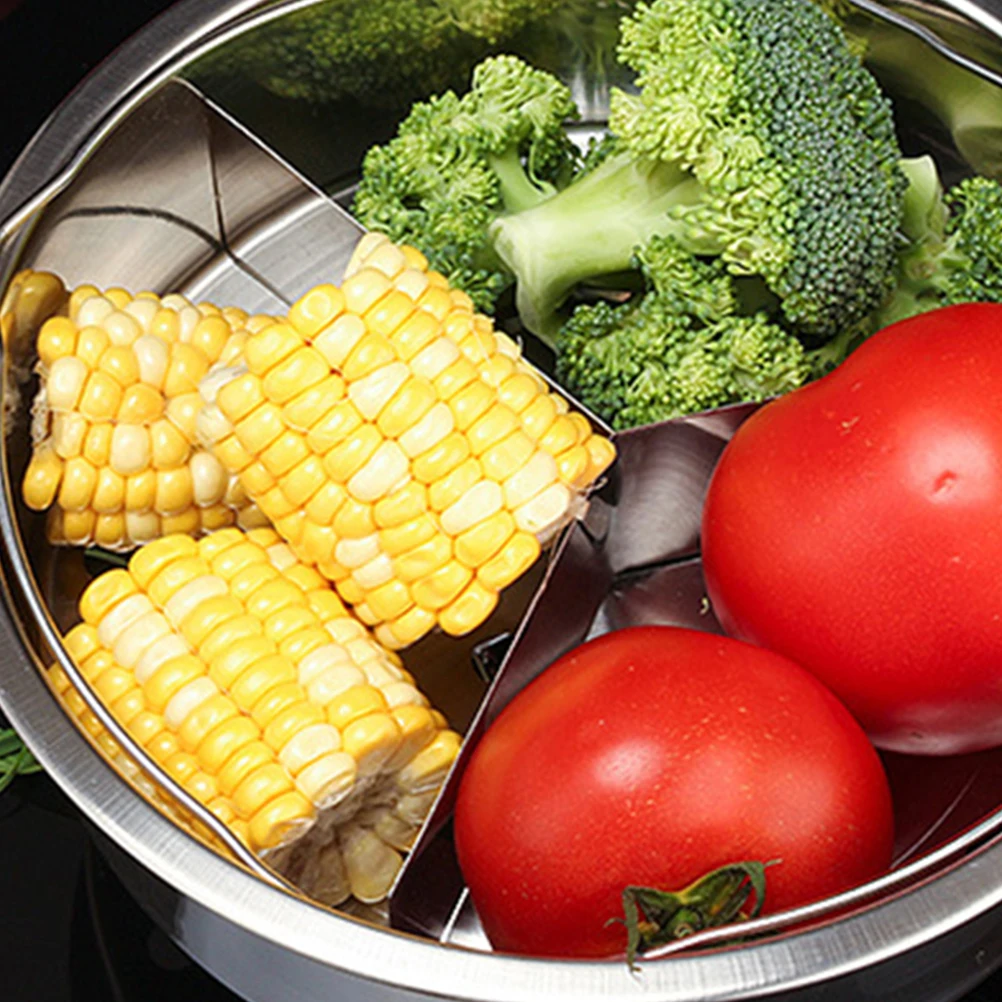 

1 комплект, нержавеющая стойка для приготовления на пару, экологически чистая санитарная пароварка с двойной ручкой для электрической плиты, 21,1 см, полное отверстие, 304, большой сепаратор