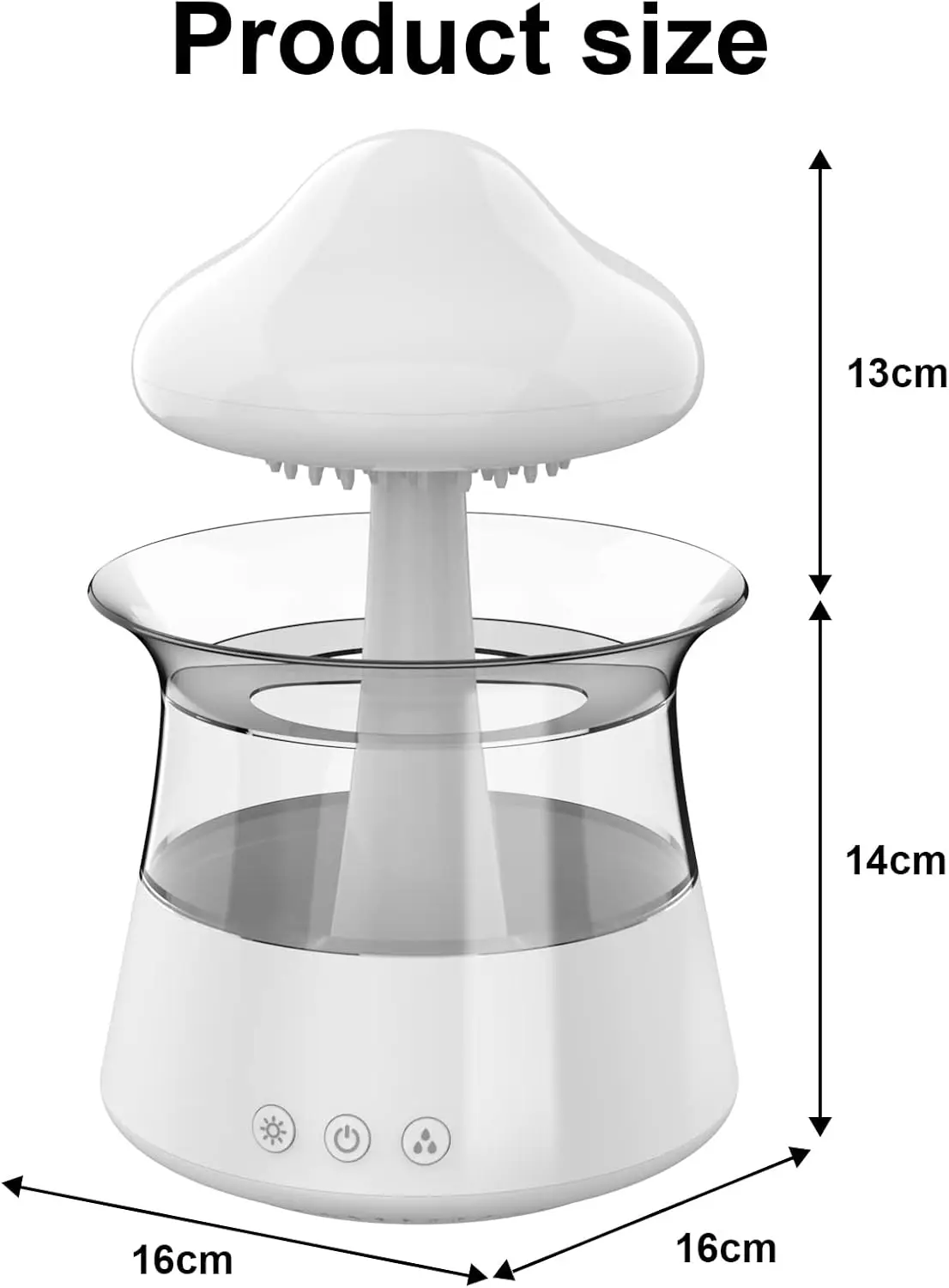 Cloud Rain Humidifier for Bedroom with Remote Waterfall Lamp Mushroom Humidifier Rain Sounds White Noise Humidifie