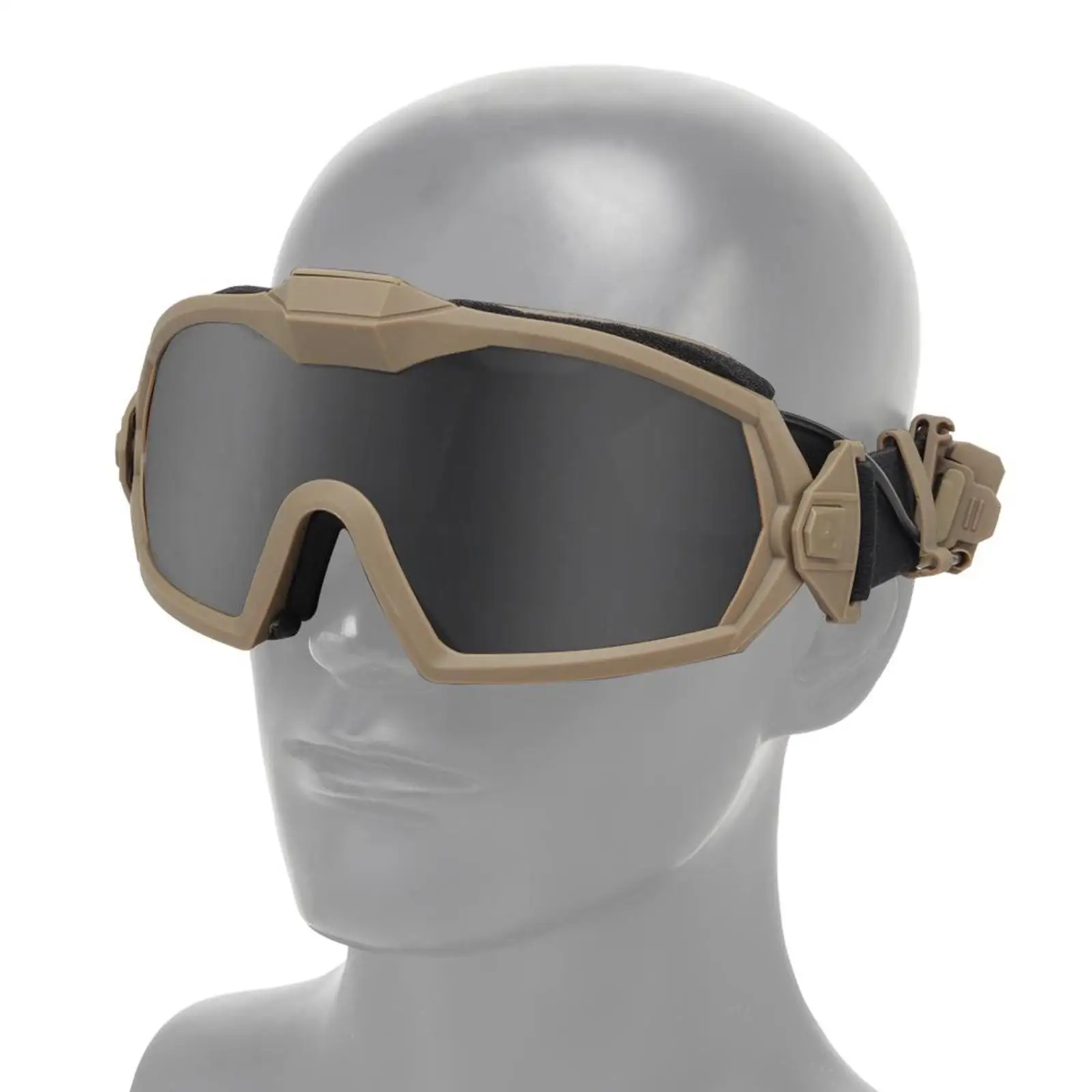 Anti-Impact Goggles with Fan, Tactical Safety Goggles Anti-Fog UV400 Glasses Eyewear with 2 Lens for Riding Shooting Hunting