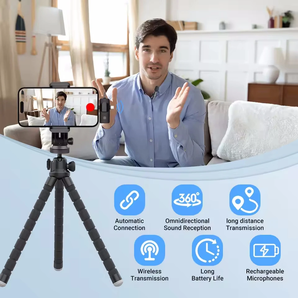 Microphone sans fil Lavalier pour touristes professionnels, micro boutonnière pour iPhone, téléphone portable Android, micro PC, mini audio