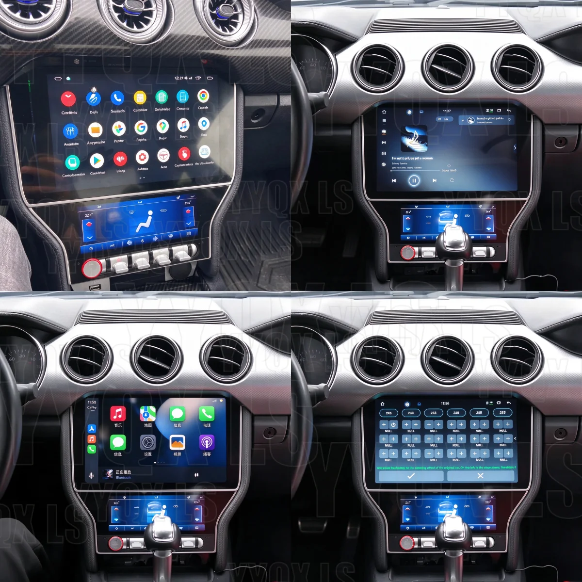 11.5+6.86 Car Radio With Bluetooth Android14 Screen Automotive Multimedia For Ford Mustang 2015-2022 GPS Naviga Upgrade HeadUnit
