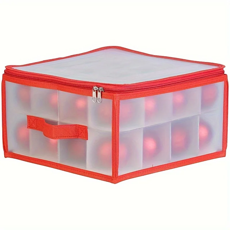 Caja de almacenamiento de adornos de rejilla 32/64, almacenamiento de bolas de Navidad, decoraciones para árboles de Navidad, organizador,