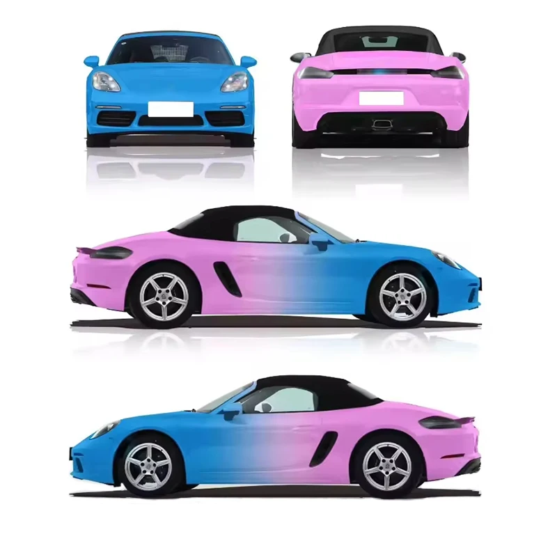 

PVC Car Custom Packaging Stickers Multi-color Car Body Anti Scratch Packaging Mixed Color Gradient