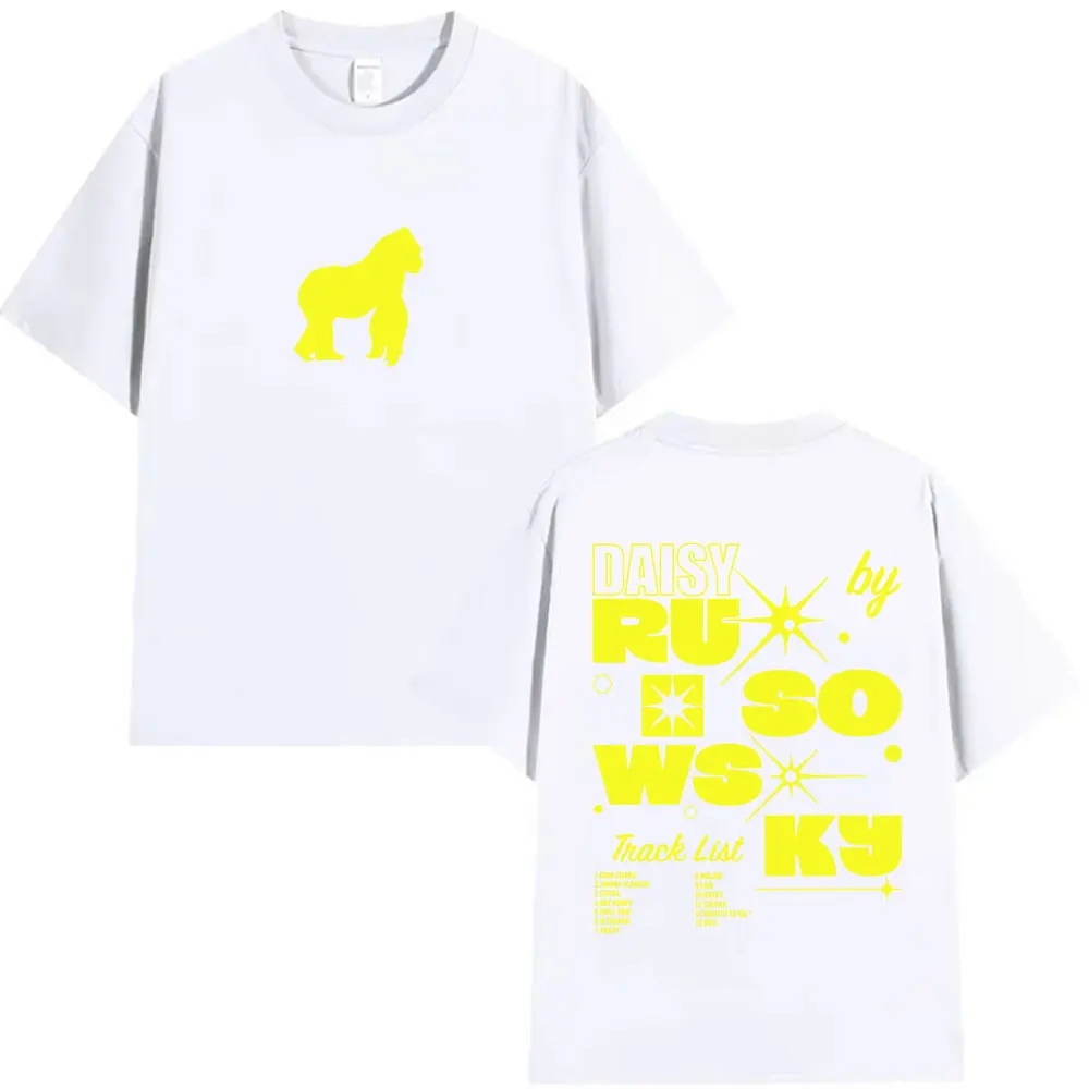 Rapper Rusowsky Daisy Tour 2025 Fans T Shirt Men Women Vintage Fashion Clothing T-shirts Summer Casual Oversized Cotton T-shirt