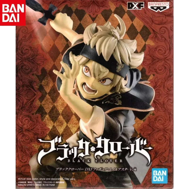 BANDAI Original DXF Black Clover Yuno Grinbellor Asta Anime Action Figure Model Hobbies Collectible Gift