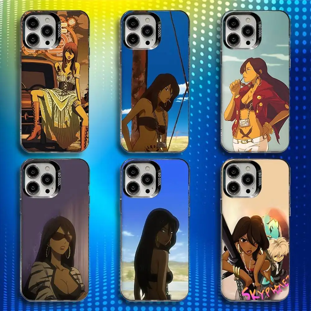 

M-Michiko Anime Hatchin Phone Case For iPhone 17,16,15,14,13,12,X,8,Pro,Max,Plus,E,SE4,Air,Mini IMD Matte Black