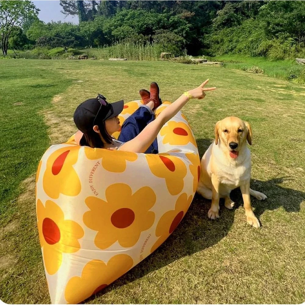 1 Piece Outdoor Fast Inflatable Air Sofa Bed Quality Sleeping Bag Inflatable Airbag Lazy Bag Beach Sofa image 2