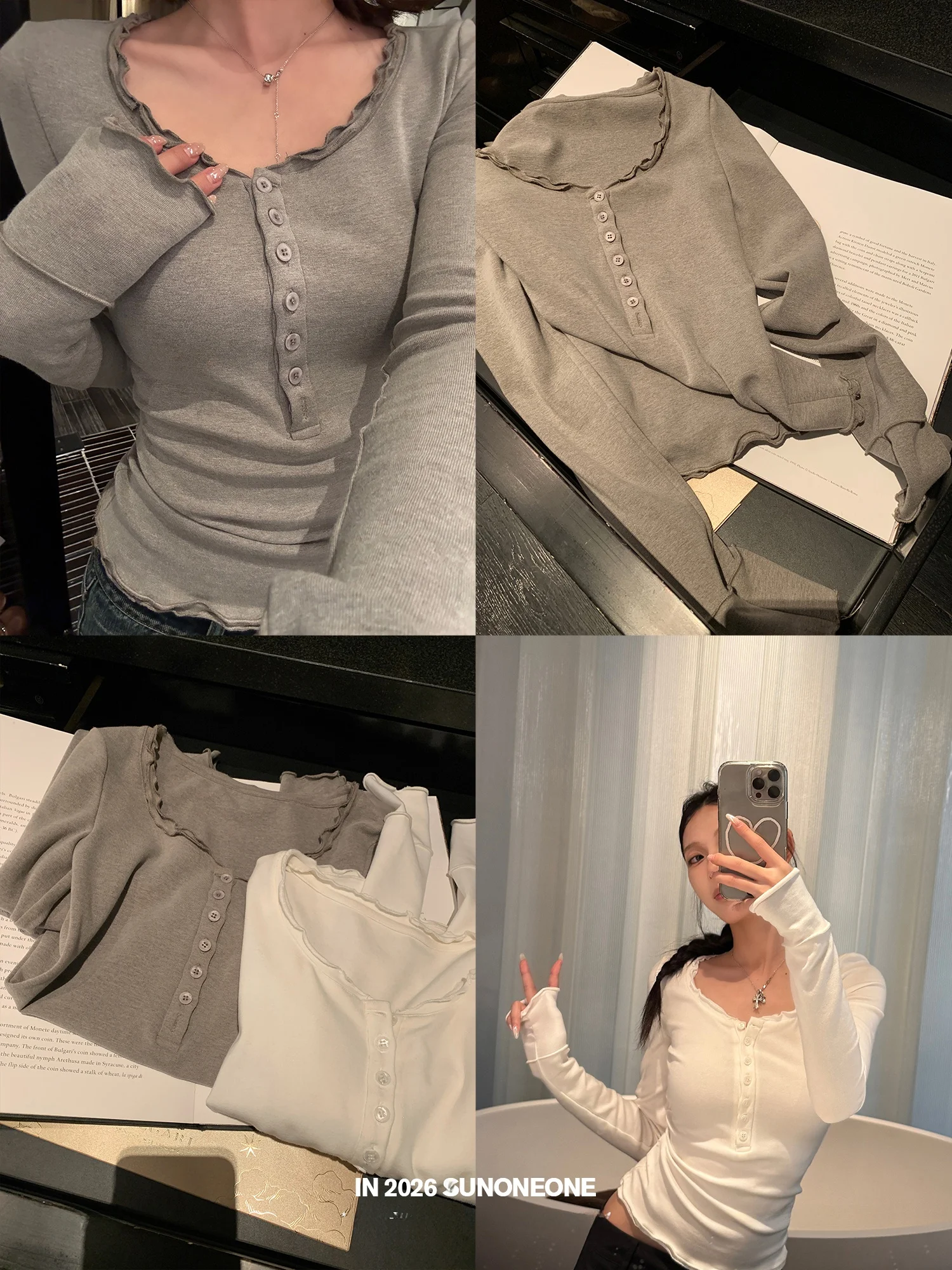 

Modal Long Sleeve Crew Neck T-Shirt Women's Base Layer Top Spring Fashion Korean Style Slim Fit Cotton Blend Tee