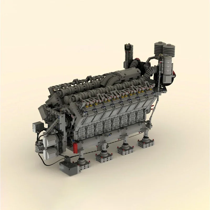 4777 pièces MOC moteur mécanique série V16 moteur Diesel précision machines conception bricolage modèle blocs de construction jouets d'anniversaire cadeau