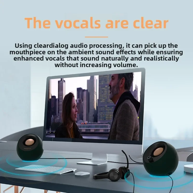 Pebble Pro Bluetooth 5.3 Динамик RGB Освещение Аудио Визуальный Модернизированный Настольный Аудио