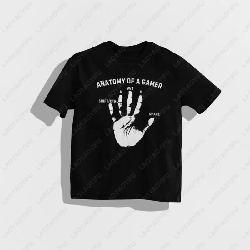 

Анатомия геймера Забавный подарок для игр Подарки для мальчиков Подростковая футболка для влюбленных Мужчины Женщины Простые футболки Модные повседневные топы из модала