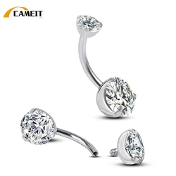 G23 Titanium CZ Stone Navel Earring Curves Belly Button Ring Women Body Jewelry Bellybutton Piercing Jewellery Barbell