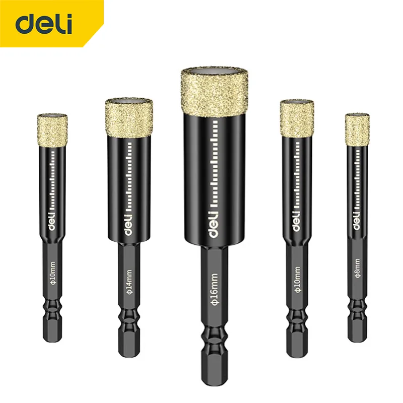 6-16mm Dry Diamond Drill Bits Set for Granite Ceramic Marble Tile Stone Glass Hard Material Hex Shank Masonry Hole Saw Drill Bit