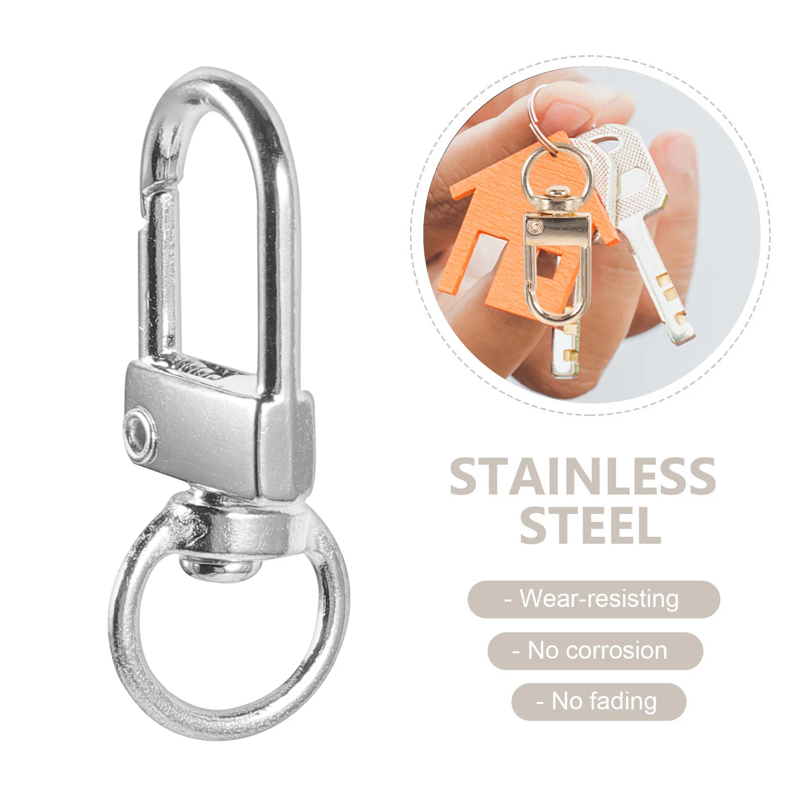 

20Pcs Heavy Duty Metal Keyring Keychain Clasps Durable for Outdoor Key Holder Key Chain