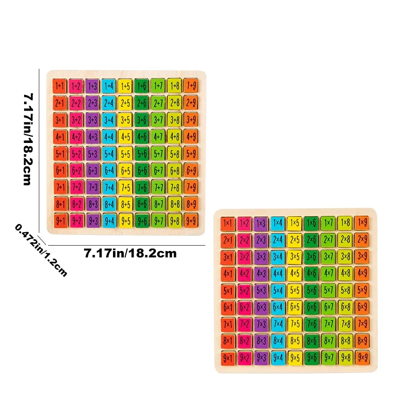Giochi di aggiunta numerica da tavolo per moltiplicazione in legno con cubi numerati colorati, regalo per attività di festa per bambini