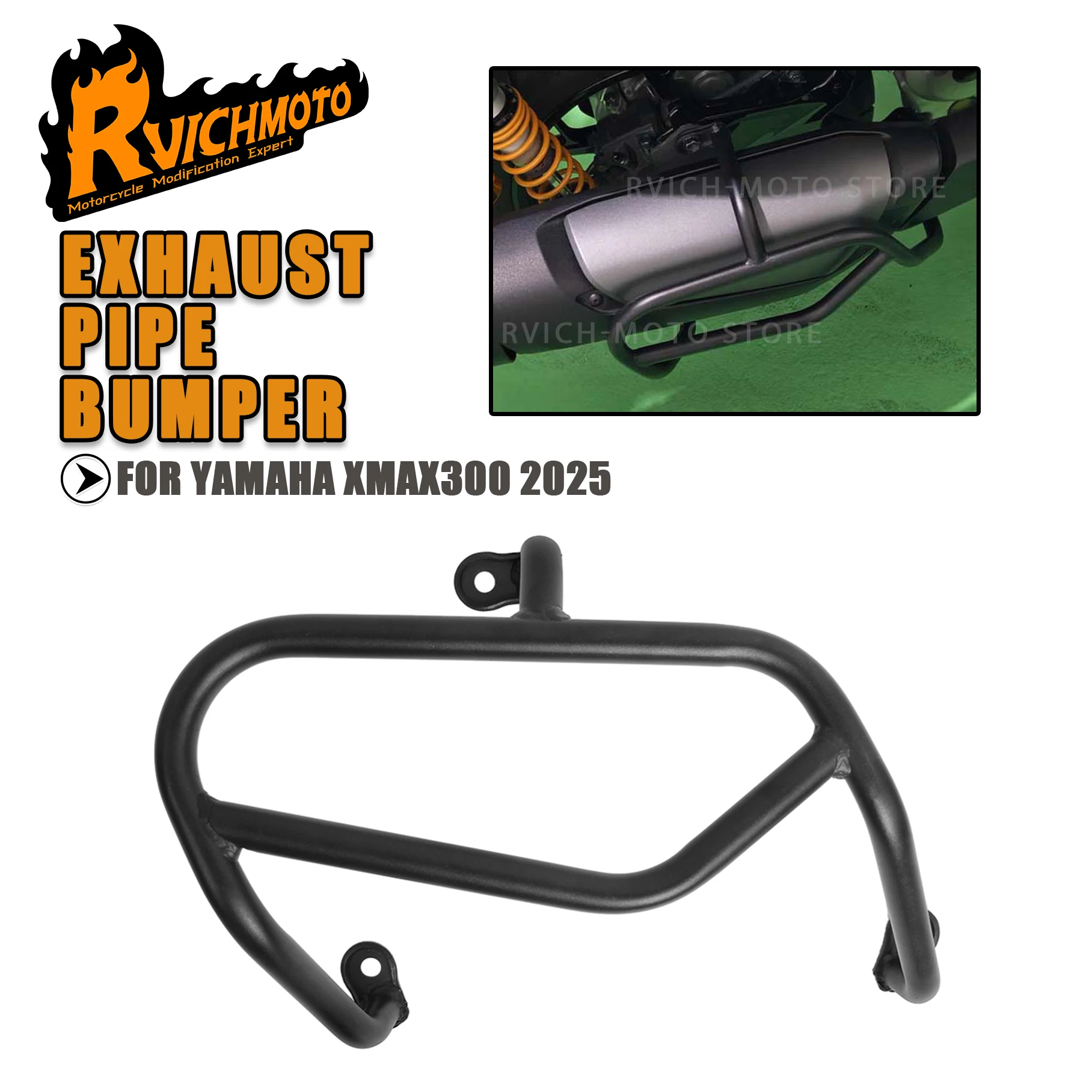 

XMAX 300 XMAX Exhaust Pipe Bumper Guard Bar Muffler Cover Protector For YAMAHA XMAX300 X MAX 300 300XMAX 2025 Falling Protection