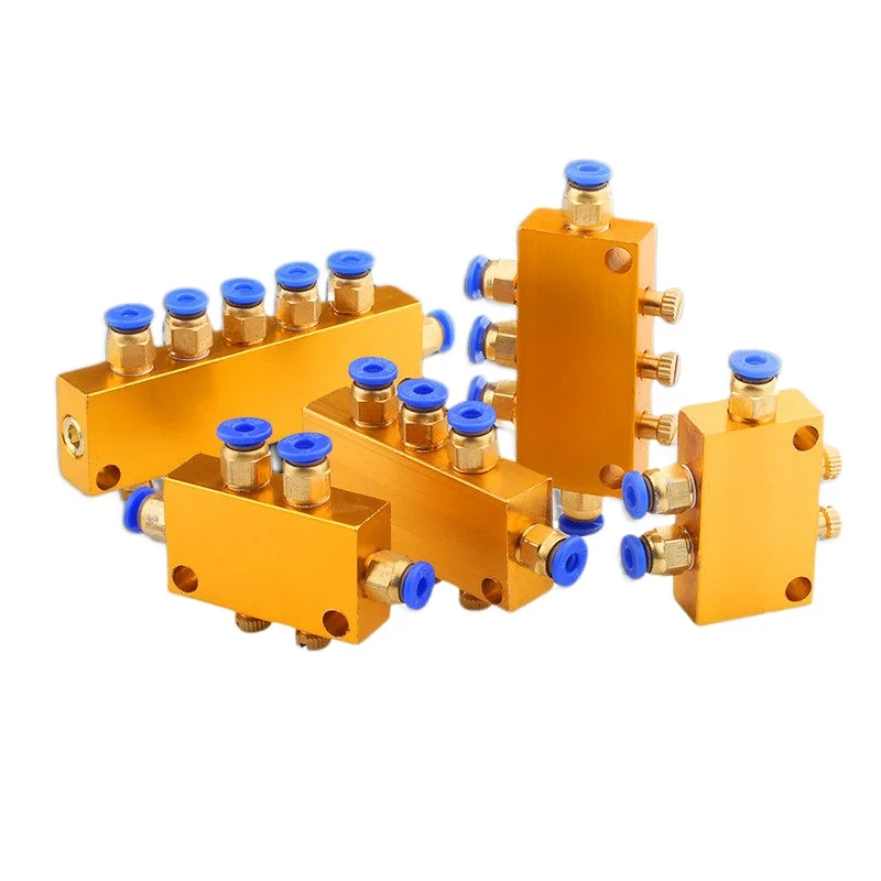 TKB-5-8 Quick Plug Oil Distributor Block Adjustable Zinc Alloy Multiway Air Oil Manifold for Industrial Hydraulic Lubrication