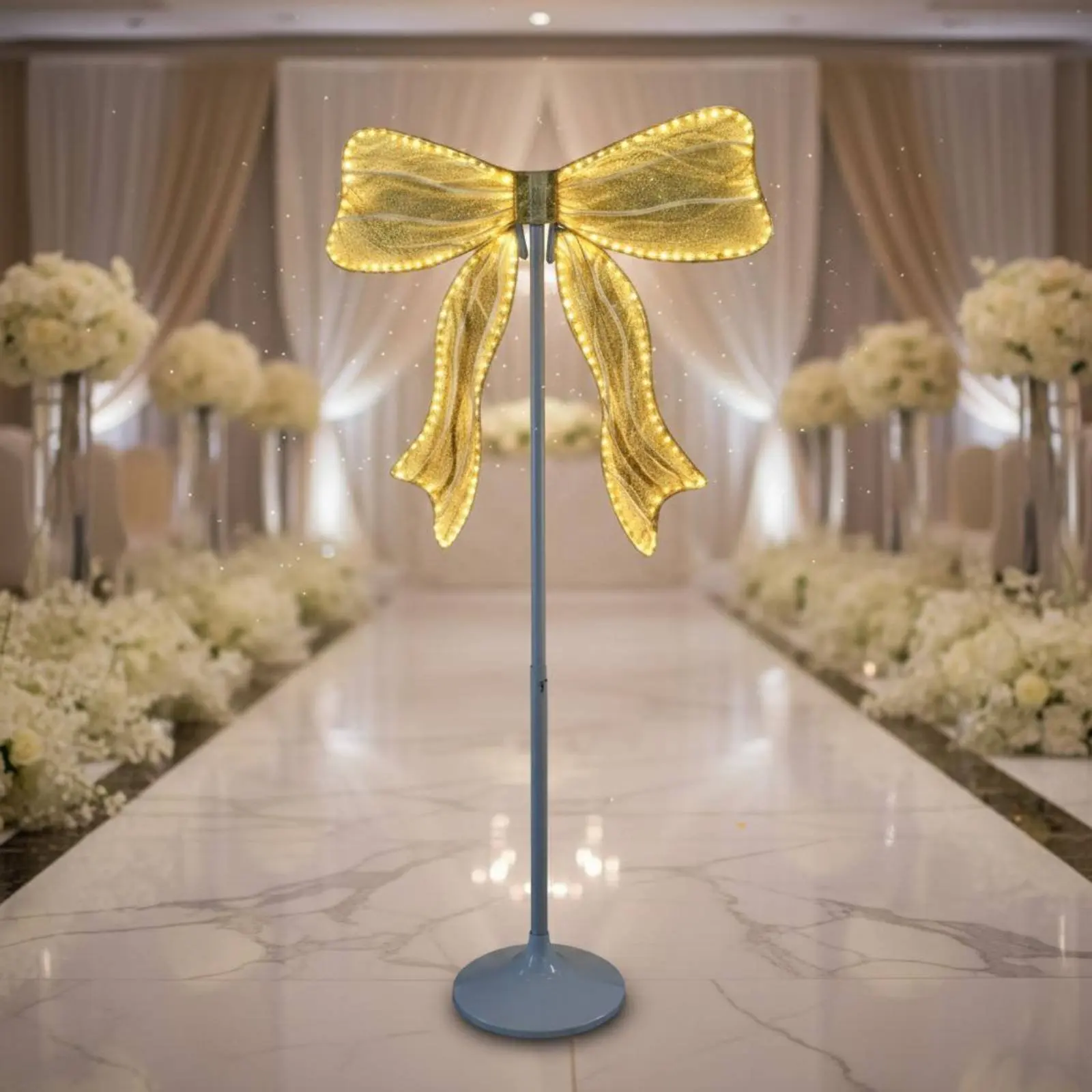 

LED Bow Decor Window Display Illuminated Bow Sign Lighted Ornament Mall Decoration for Stage