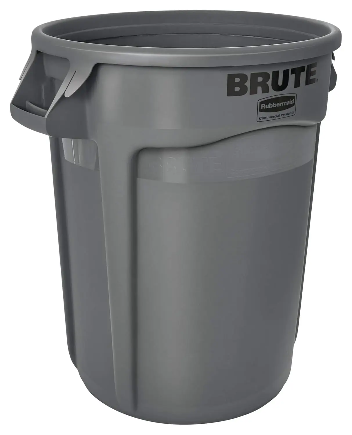 Heavy-Duty Trash/Garbage Can, 32-Gallon, Gray, Waste Container Home/Garage/Bathroom/Outdoor/Driveway