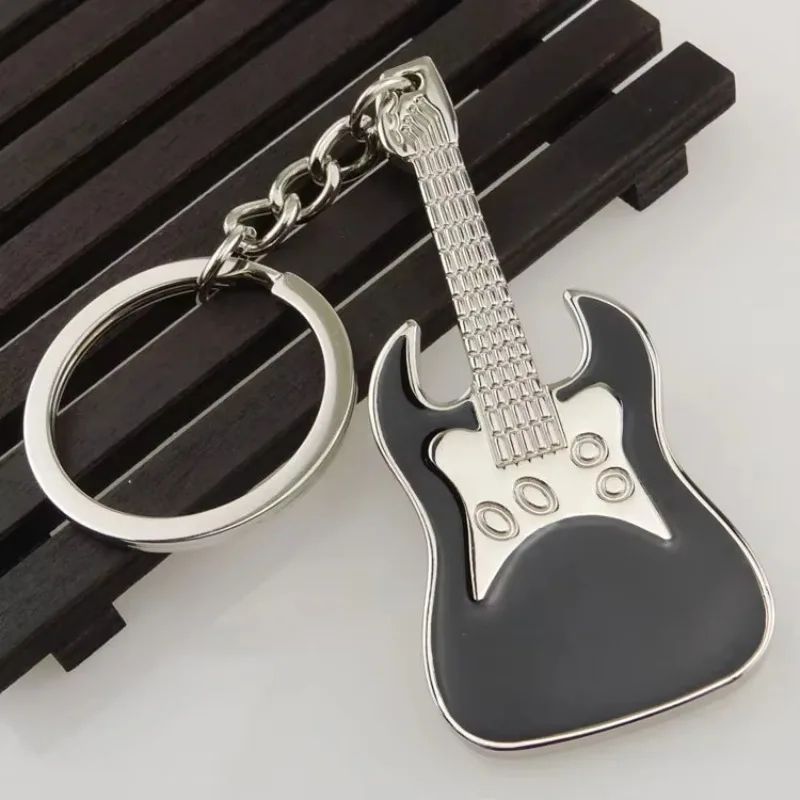 Classic Guitar Keychain Car Key Chain Key Ring  Musical Instruments pendant For Man Women Gift
