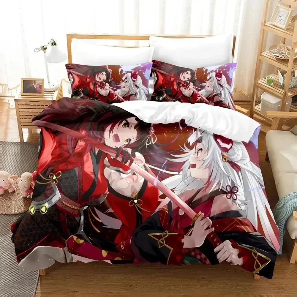 3D Print Anime Nakiri Ayame Bedding Set Duvet Cover Bed Set Quilt Cover Pillowcase Comforter king Queen Size Boys Adult