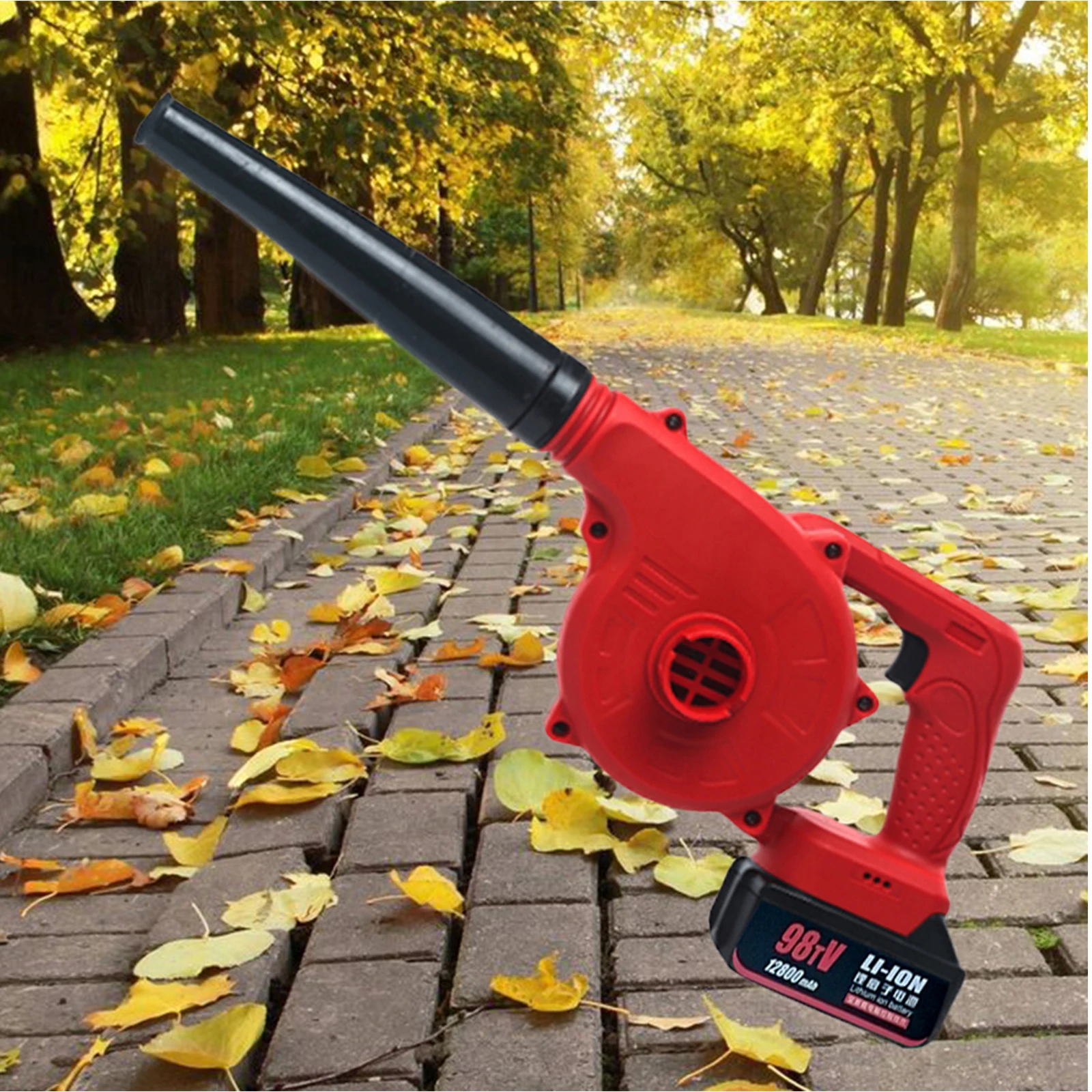 

Blow and suction function, cordless, 12800mAh, garden orchard, leaf blower Feature: