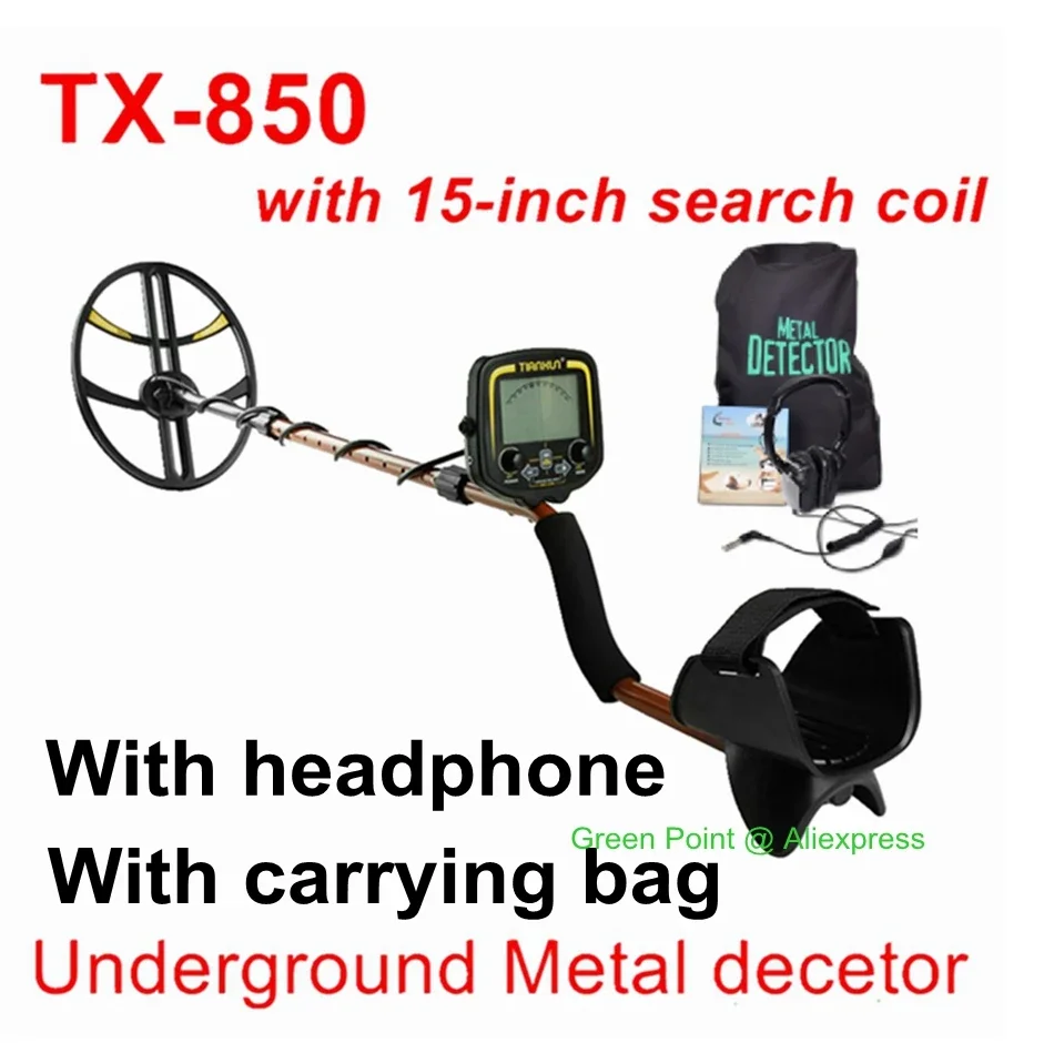 TX-850 Underground Metal Detector Professional 15-inch Waterproof Search Coil Depth 2.5m Gold Digger Finder Gold Treasure Hunter