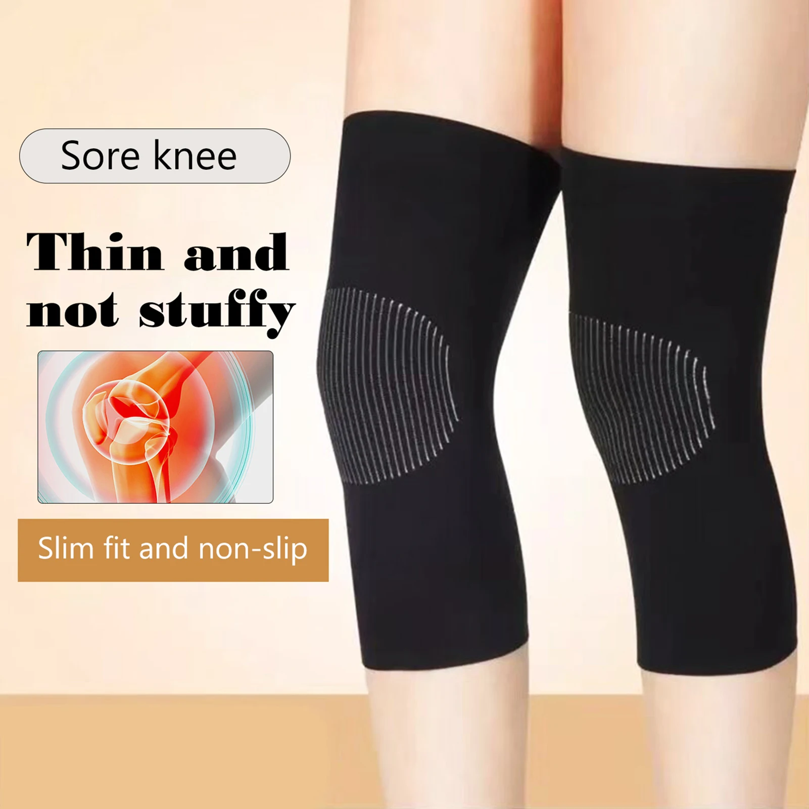 Knee Protector Supports Pads Warmth Ultra-Thin Breathable Fabric braces Adjustable for Sports and Air-Conditioned Rooms