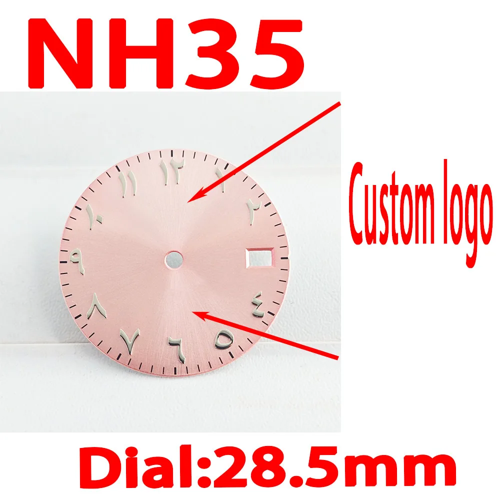 

Men's watch custom logo dial Arabic numerals 28.5mm dial for NH35 NH36 automatic mechanical movement watch accessories