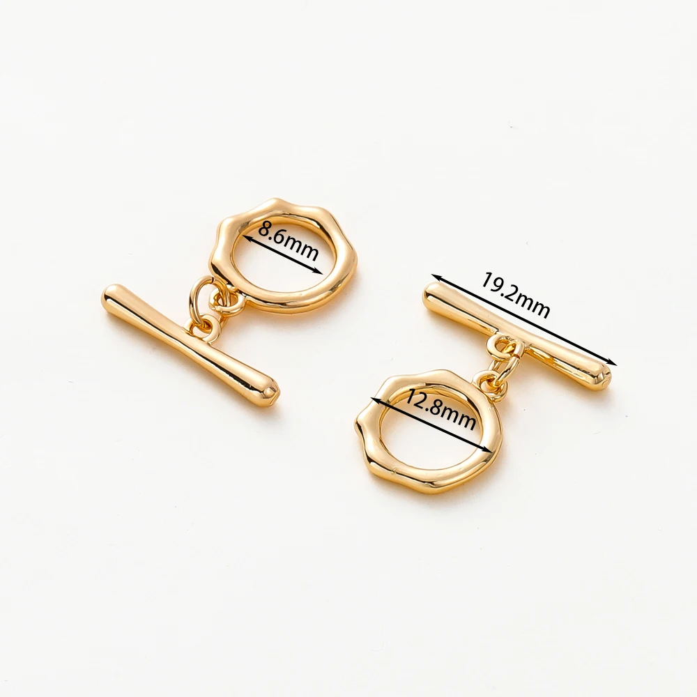 2/4/6Sets 18K Gold Plated Brass O Toggle Clasps Bracelet Necklace Connect Clasps Jewelry Making Supplies Necklace Diy Findings