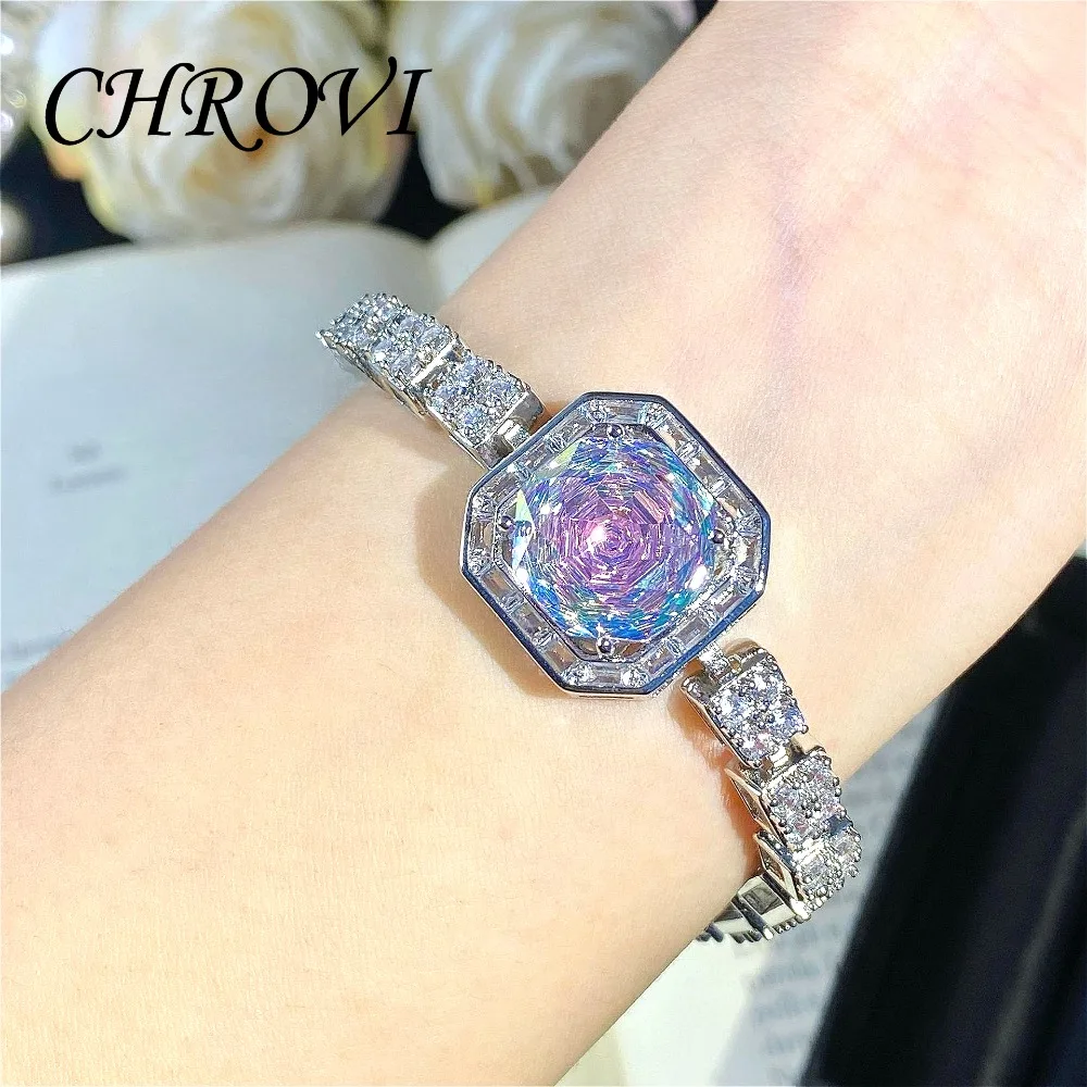 Luxuriöses 925 Sterling Silber Millennium Rose Farbiges Armband mit Diamanten für Damen – Detail 5