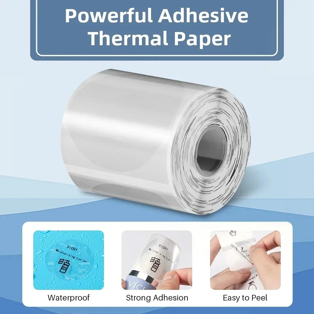 Phomemo M110 Thermal Labels Adhesive Paper Transparent Round Paper 1.57\