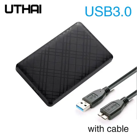 Caja T43 HD Externo USB 3 0 para disco duro SATA2 3 de 2,5 pulgadas, caja de disco duro móvil con Cable compatible con carcasa HDD de alta velocidad de 6TB