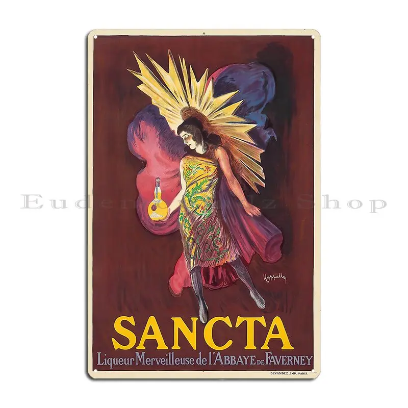 Sancta Liqueur Merveilleuse De L Abbaye De Faverney Leonetto Cappiello 1925 Metal Plaque Poster Living Room Tin Sign Poster