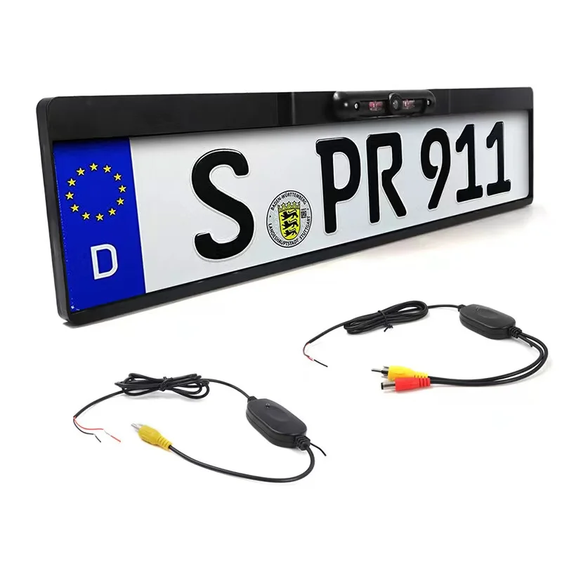 

Car EU License Plate Frame Camera Wireless Infrared Night Vision Car Front and Rear Camera HD Rear View Camera