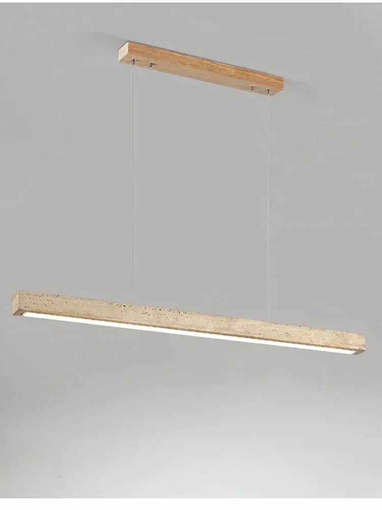 Wabi-Sabi Travertine Linear LED Pendant Light Long Strip Pendant Lamp for Kitchen Island Lamp Dining Room LED Hanging Lamp ﻿
