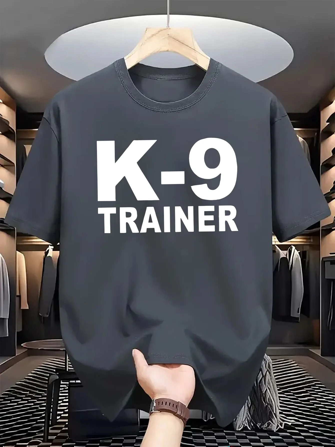 

Men'S "K-9 TRAINER" Graphic T-Shirt - Lightweight, Comfortable Polyester, Casual