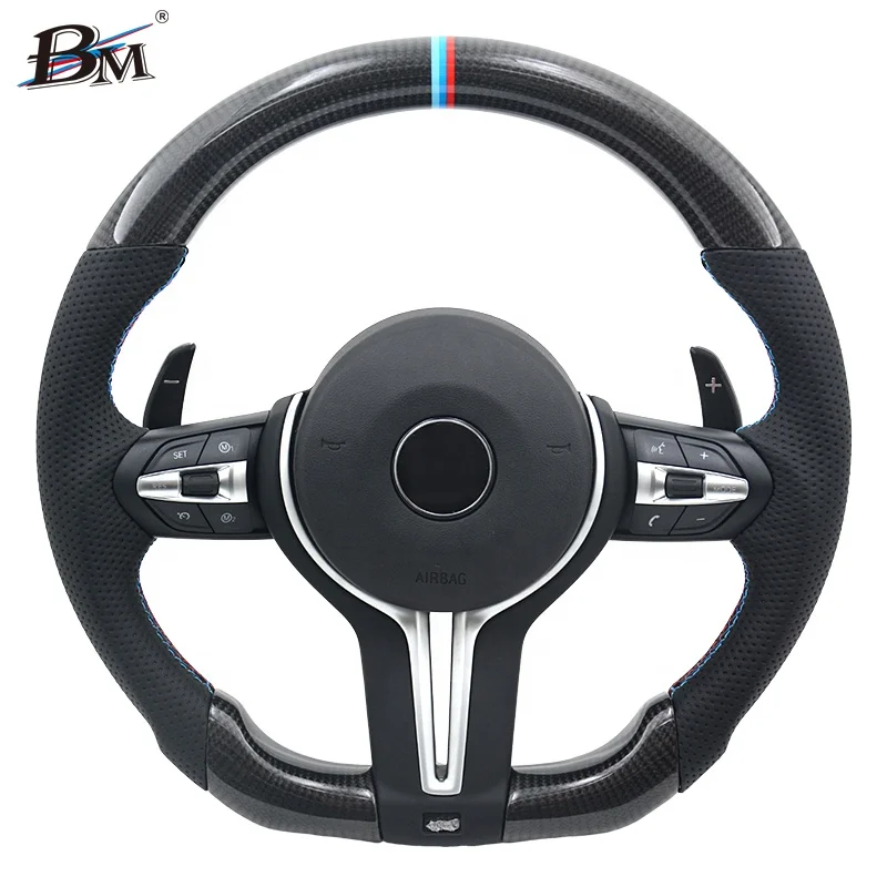 

Personalized auto upgrade for BMW F10 F90 F5-7 2009-2016 carbon fiber Custom car interior sport steering wheels cover by BM