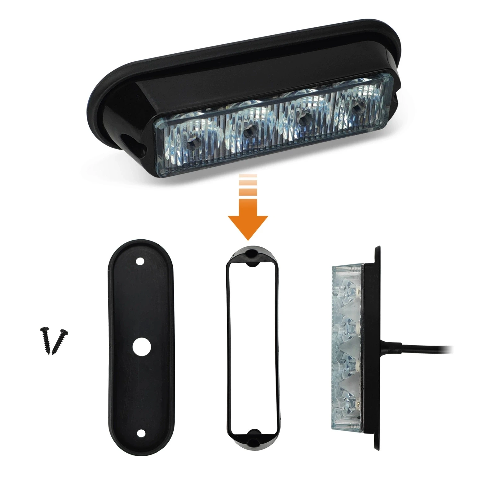 2PCS Bright 4Leds*3W Car flashing Light,Strobe Warning Light,Plolice Emergency light,waterproof